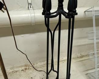 Black Wrought Iron Fireplace Tool Set second image