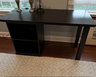 Black Writing Desk with Side Shelving Better Homes Gardens