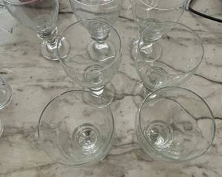Clear Glass Footed Goblets with Bulbous Stem second image