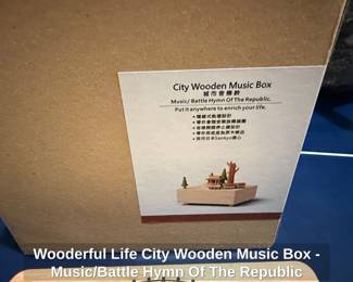 Wooderful Life City Wooden Music Box Music or Battle Hymn Of The Republic second image
