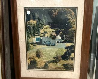 Vintage Aerial Photograph of Estate Home