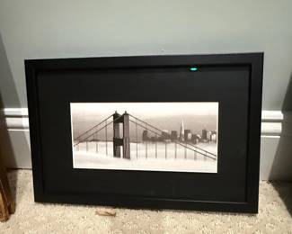 Framed Black and White Photograph of the Golden Gate Bridge