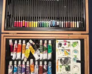 Art Studio by Battat Art Kit With Oil Watercolors Pastels