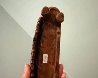 Carved Shoushan Stone Scholars Rock with Wooden Stand third image