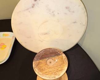 Marble and Wood Stripe Cake Stand third image