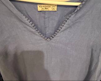 PLS Fashion Pre Collection Blue Linen Blend Dress second image