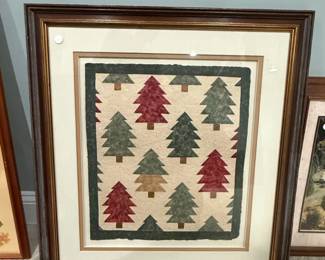 Framed Quilted Tree Farm Art