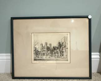 Princeton University, Blair Arch Etching by Louis Orr third image