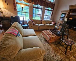 Sectional sofa arranged in two pieces