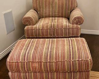 Striped Chair & Ottoman
