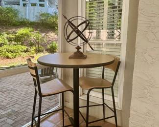 Round Bar Table with Two Chairs