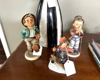 Hummel Figurines "Globe Trotter",  "Skier",  "Serenade"