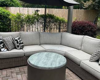 Patio Sectional Sofa with Protective Covers