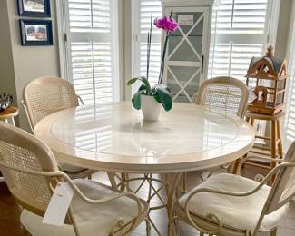 Drexel Wood Iron Table, 4 Chairs