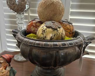 Urn with Decorative Balls