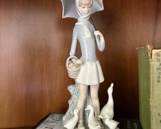 Llardo Porcelain "Girl with Umbrella and Geese"