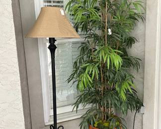 Indoor Outdoor FloorLamp,Faux Bamboo Plant