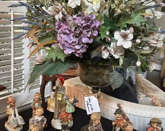 Floral Arrangement with Hummels