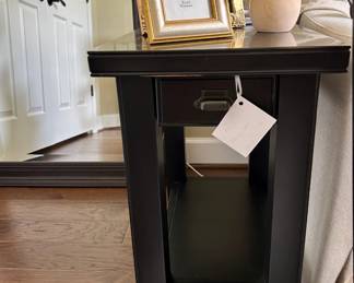 Pair Black Craftsman Style End Tables