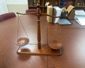 #19	Wooden Scales of Justice - 19"W x 19.5"T	 $40.00 