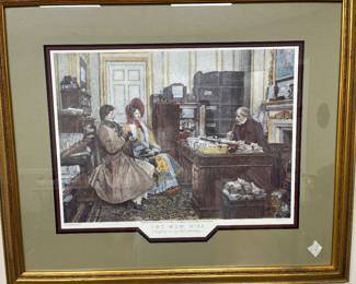 #23	"The New Will" painted by Dendry Sadler - Etchings - Framed and Matted - 30x25	 $75.00 