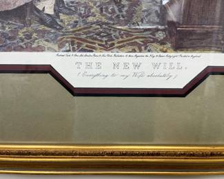 #23	"The New Will" painted by Dendry Sadler - Etchings - Framed and Matted - 30x25	 $75.00 