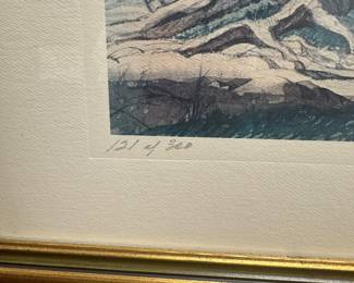 #8	First Courthouse by C.E. Monroe Jr. - signed and numbered 121/300 - Framed and Matted - 25.5x20.5	 $75.00 