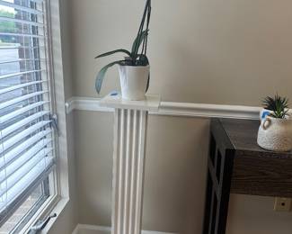 #27	White Painted Wood Plant Stand - 11.5square x 12x34	 $40.00 