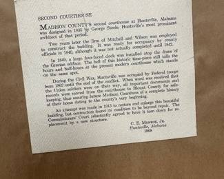 #9	Second Courthouse by C.E. Monroe Jr - signed and numbered 121/300 - Framed and Matted - 25.5x20.5	 $75.00 