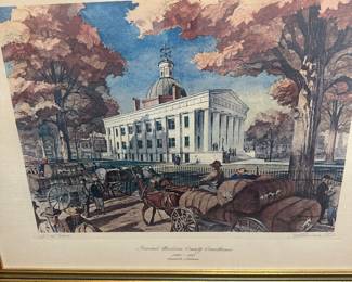 #9	Second Courthouse by C.E. Monroe Jr - signed and numbered 121/300 - Framed and Matted - 25.5x20.5	 $75.00 