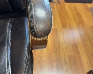 #44	Brown Leather Office Chair (as is condition and doesn't adjust)	 $20.00 
