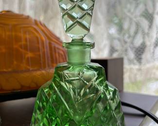 Vintage uranium glass perfume