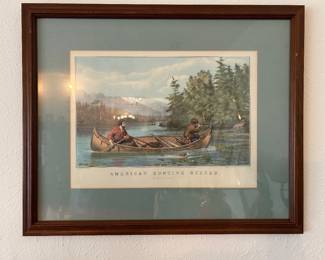 Vintage Currier & Ives framed print