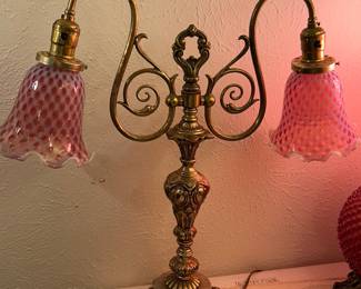 Art nouveau student or piano lamp