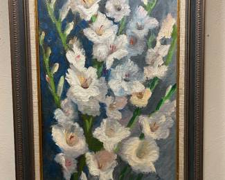 Framed Dr. Julius Zshohar oil painting, framed. We have many pieces of his work here