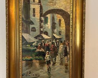 Framed original oil, signed. European-made frame.
