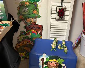 Vintage Saint Patrick’s classroom decor, Vintage George Good Leprechaun figurines