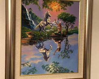Jim Warren signed, numbered canvas