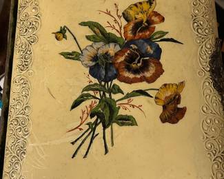 Antique celluloid and crushed velvet photo album including old photos & tintypes