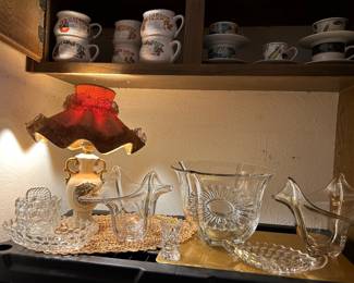 Duncan & Miller crystal bowls, Fostoria American glassware