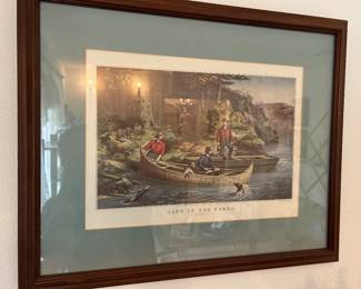 Vintage Currier & Ives framed print