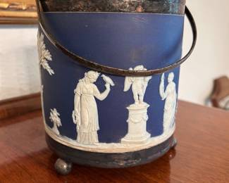 Antique Wedgwood Jasperware biscuit barrell