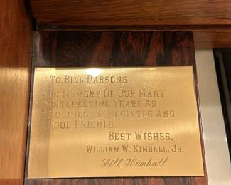 This player piano was originally a gift from Mr. Kimball, the company owner.