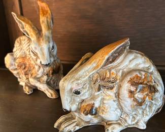 Italian rabbits, vintage signed & numbered