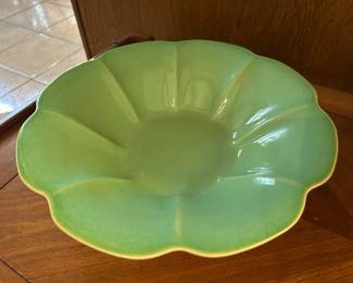 Cowan pottery pedestal bowl - beautiful turquoise green glaze!