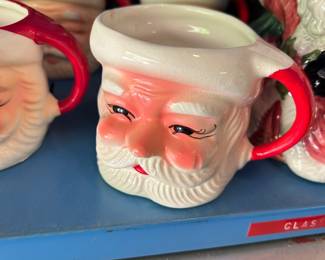 Vintage Santa face mugs in AMAZING shape