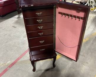 dark wood jewelry cabinet