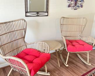 The Lynton Rocking Chair Set Handwoven Resin 