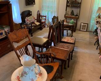 assorted chairs and furniture