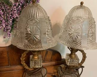pair of antique fairy lamps